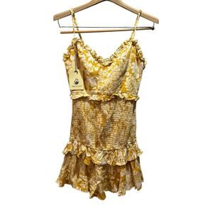 Mika and gala yellow lined sundress spaghetti straps size 8